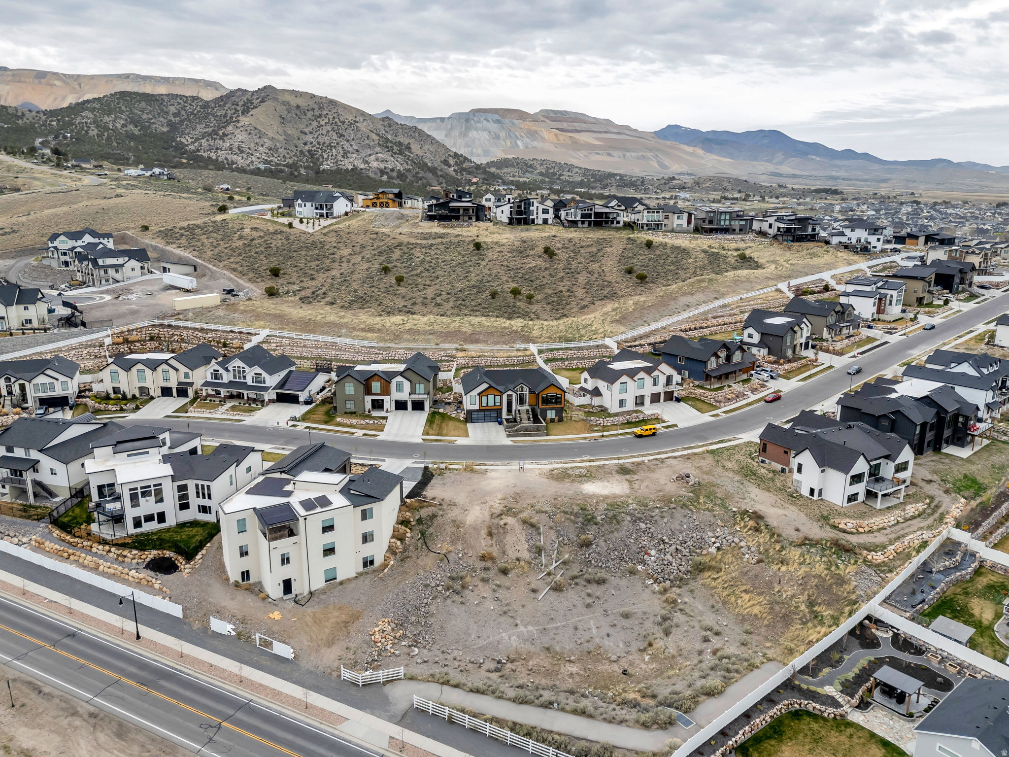 Aerial overview of Ridges at Rose Canyon subdivision