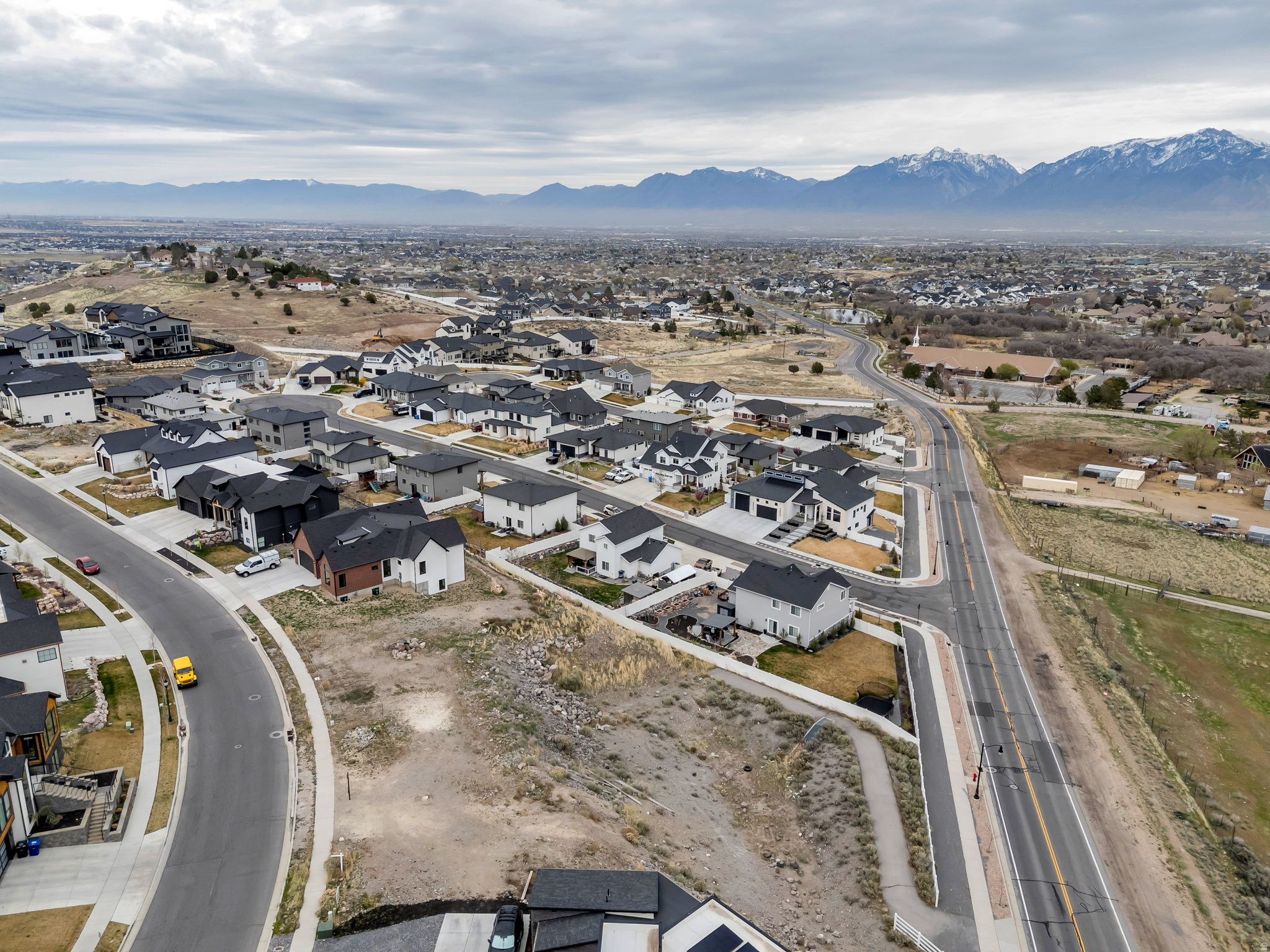 Valley and Wasatch Front views from the lot